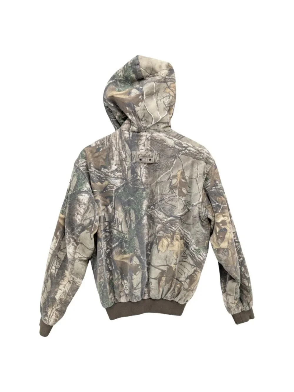 Cabelas Realtree Xtra Camo Jacket Boys Green Hooded Hunting Full Zip Size S